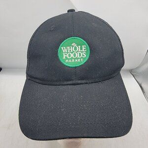 Whole Foods Market Black Green Trucker Hat Work Wear Casual Outdoors Lightweight